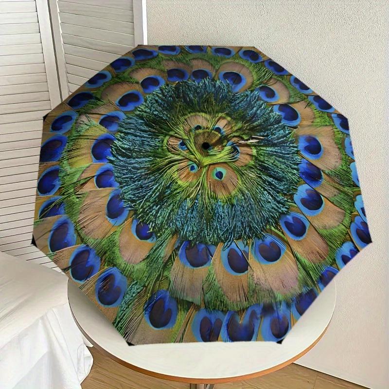 1pc Peacock Feathers Mandala Print Umbrella , Multi-functional Umbrellafor Men & Women, Valentine s Day Gift0817123