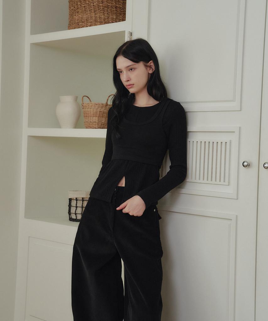 MARROT Sleeveless Layered Top_Black