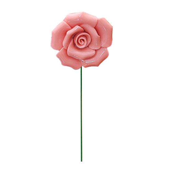 Keramisk blomma med stjälk Realistisk handgjord konstgjord blomma Hem Kontor Vardagsrum Vas Färgglad falsk blomdekoration