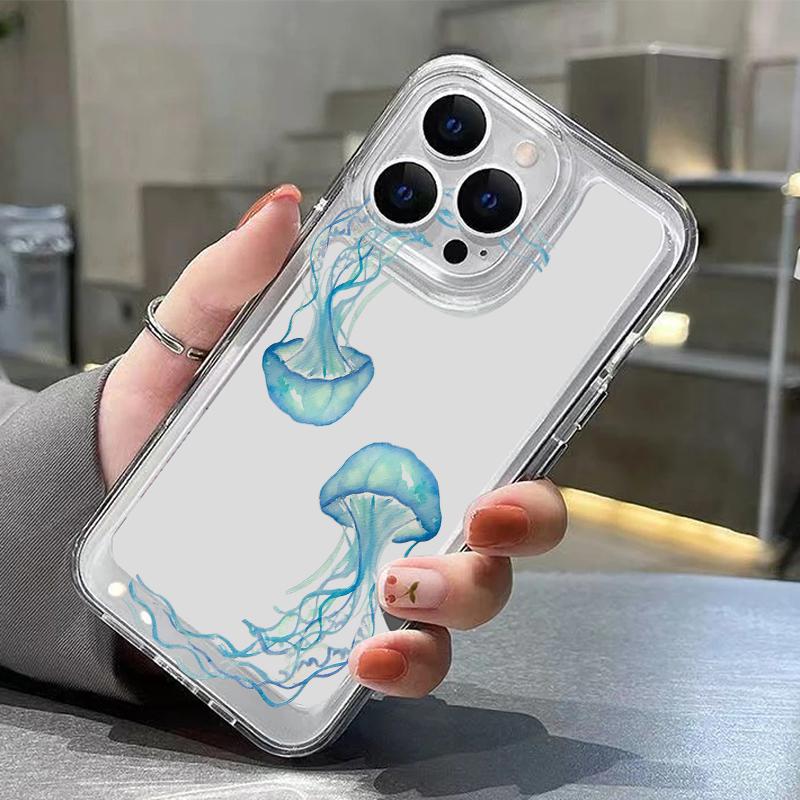 Octopus Starfish Pattern Case For iPhone 17 Pro Max Coque iPhone 16 15 14 13 Pro Max 11 Clear TPU Silicone Soft Cover