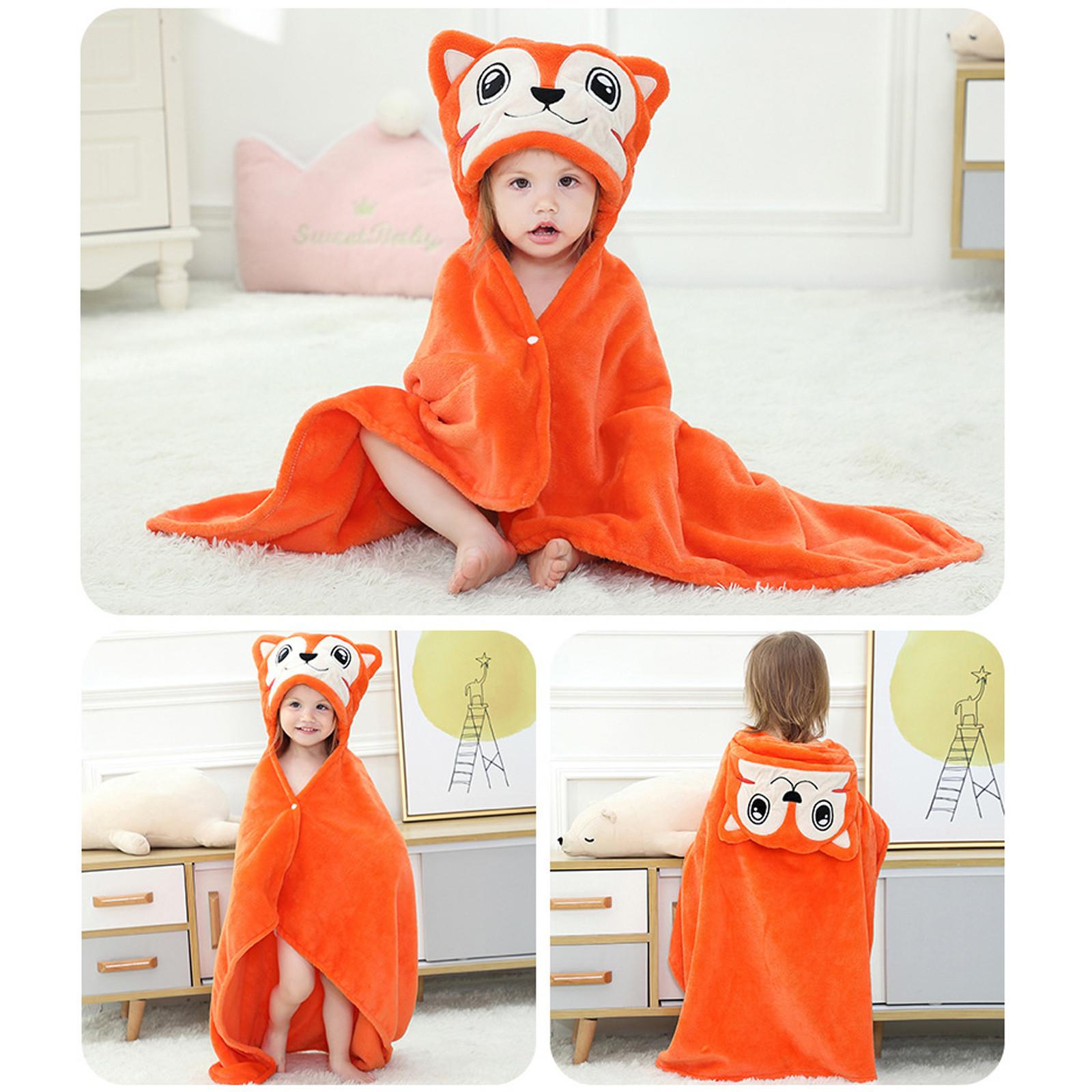 

Милое плюшевое одеяло с рисунком для маленьких мальчиков и девочек, накидка, банный халат оранжевый