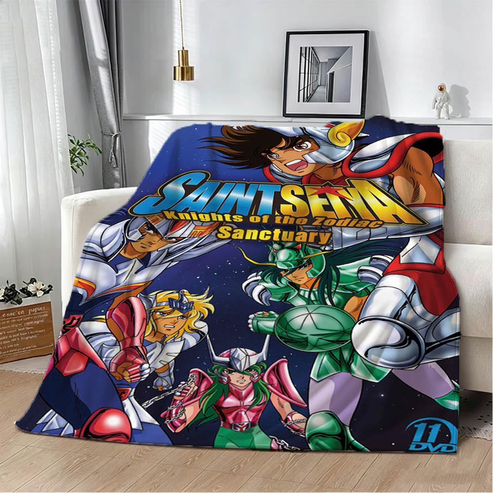 3D S-Saint S-Seiya Japan Anime Cartoon Flannel Blanket Soft Throw Blanket Art For Home Decor Bedroom Bed Sofa Picnic Fans Gifts