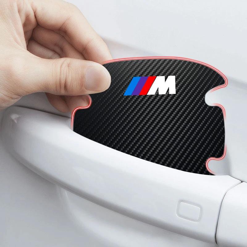 4 PZ Adesivo Protezione Maniglia Porta Auto Emblema Decorazione Auto per BMW E46 E39 E90 E60 E36 F30 F10 E34 E30 F20 E92 M3 M4 M5 X5 X6