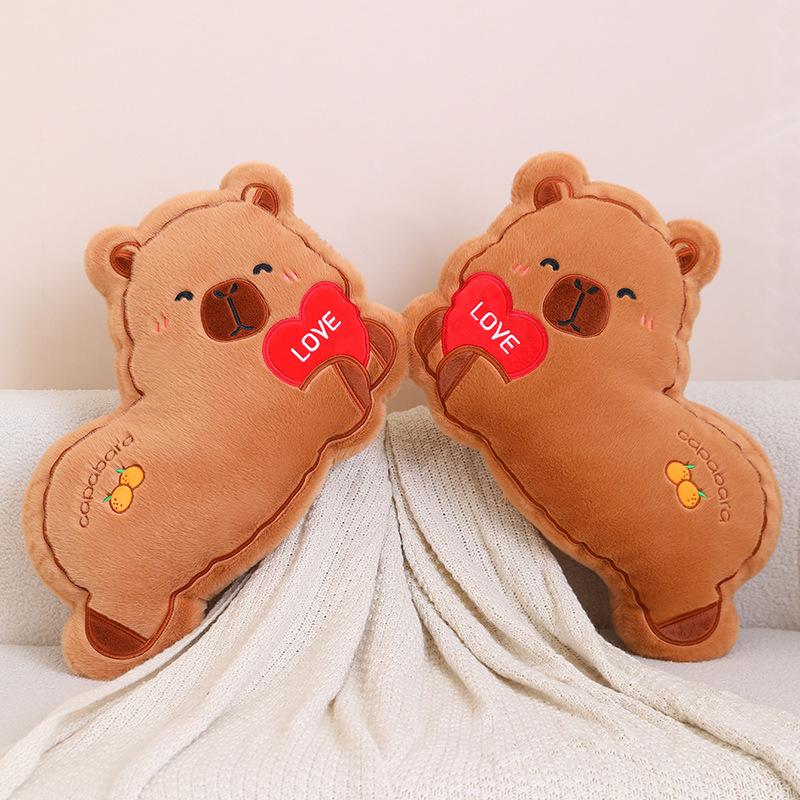 Cartoon Soft Love Capybara Throw Pillow Plush Toy Doll Kapibara Doll Girl Soothing Rag Doll