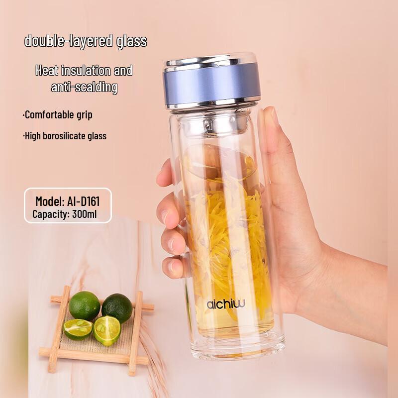 Aichiw Double-Layer Borosilicate Glass Cup 300ml