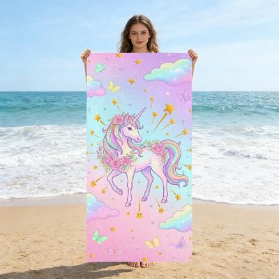 Unicorn Microfiber Beach Towel Extra Large Soft Absorbent Bath Towel for Swimming Travel Surfing Camping