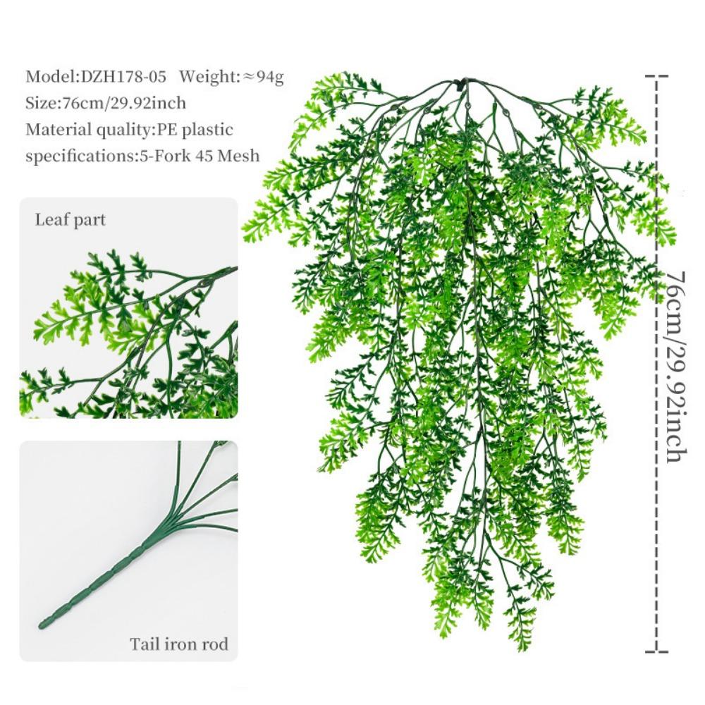 Green Hanging Vine Plastic Fern Grass Artificial Greenery Plants Photo Props Persian Leaf Green Leaves Vine Home Decoration