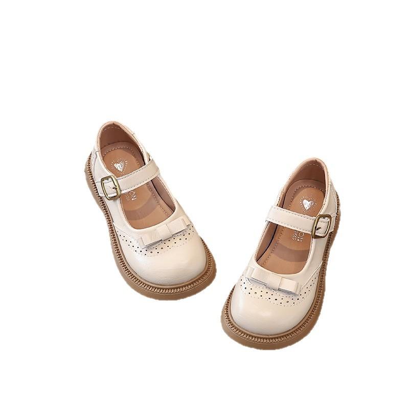 New Spring Girls British Mary Jane Shoes Soft Sole Anti Slip T Strap Buckle Flat Shoes