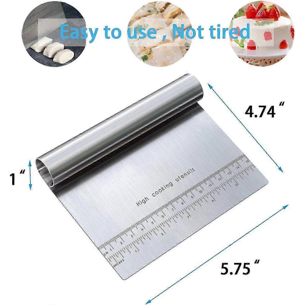 1 Piece Professional Dough Pastry Scraper Cutter Chopper Stainless Steel Mirror Polished 26-27s