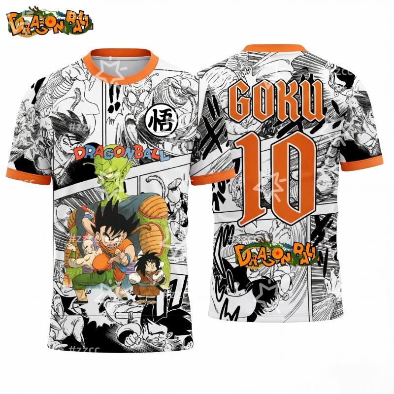 Dragon Ball Z Goku Japanese Style 3D  Soccer Jersey For Men Women Kids Sports Anime Tee Casual