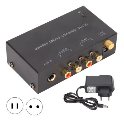 PP400 Phono Turntable Preamp Stereo Input Output Record Player Amplifier with Independent Kn