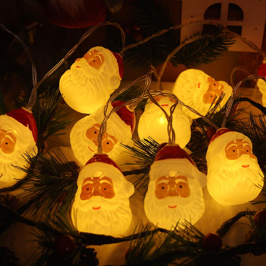 Christmas Lights, LED Light Strings, Outdoor Decorative Atmosphere Lights, Santa Claus Shaped Colored Lights