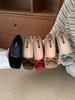 Square Head Retro Small Red Bow Shallow Mouth Evening Single Shoes Women's 2025 New Ballet Gentle Grandma Shoes