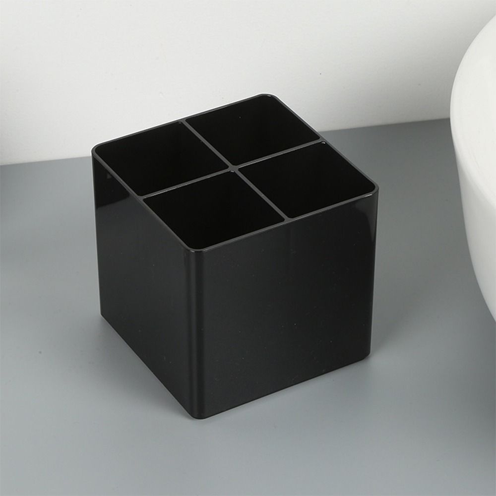 Plastic Pen Holder Black Desktop Organizer Simple Pen Container  School Office