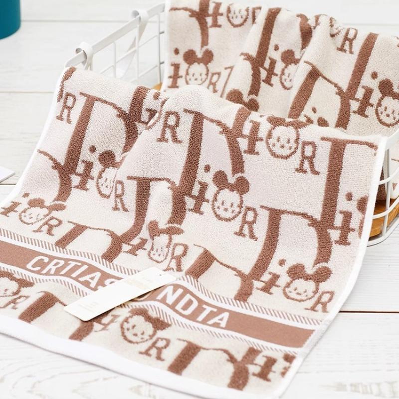 34 X 74cm Cute Cotton Hand Towels Pack of 2, Cartoon Animal Soft Towel for Women Girls, 100% Cotton Cherry Decorative Towels for Bathroom