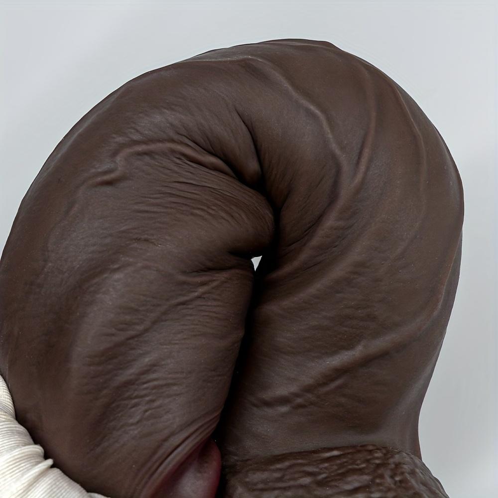 11.4" Thick Realistic Black Dildo – Liquid Silicone Penis Replica with Strong Suction Cup,Flexible for Vaginal G-Spot&Anal Stimulation,Hands-Free Play