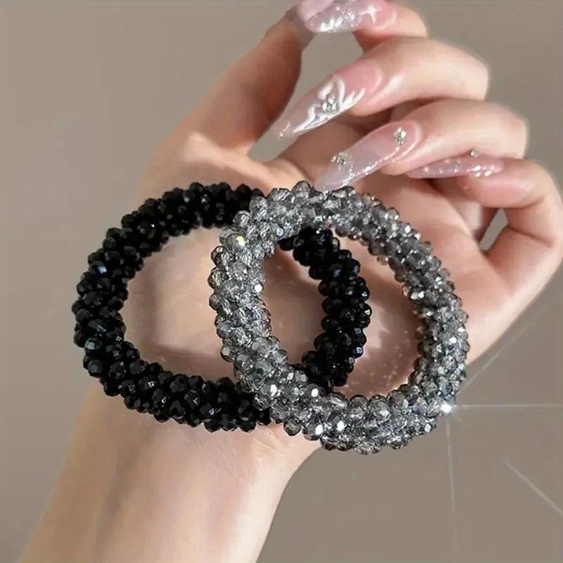 New Crystal Hair Ropes for Women Colorful Elastic Rubber Band Hair Ties Ponytail Holder Scrunchies Girl Hair Accessories