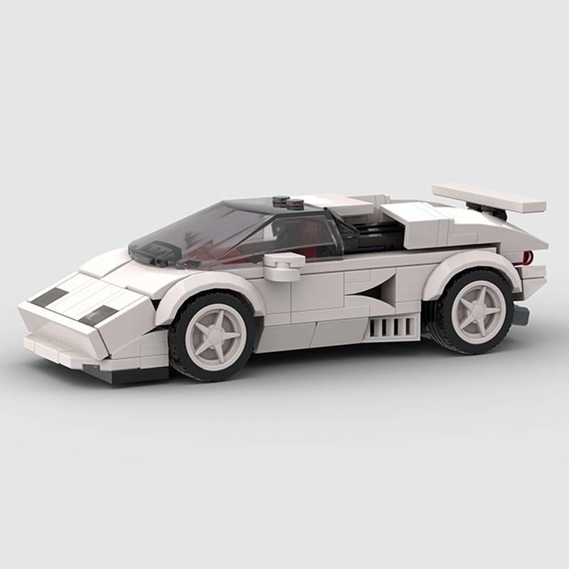 MOC Car Speed Countach LP400 500 Racing Technical Vehicle Model Building Block Super Race Rally Sport Brick Christmas Gift City