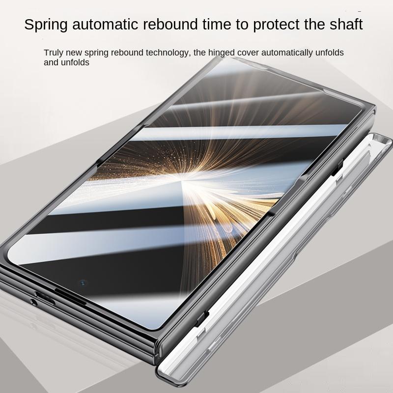 Custodia per Huawei Honor Magic V5 in Lusso PU Pelle Supporto per Lenti Cover Posteriore Protettiva per Magic V5 Guscio Completo con Cerniera a Molla