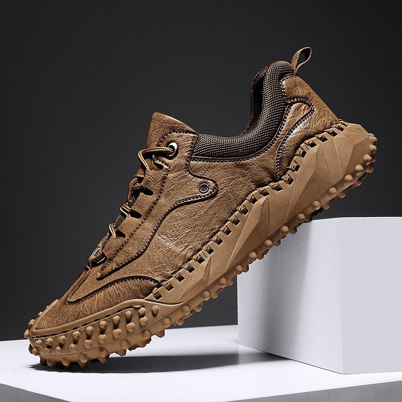 Foreign trade men's shoes spring new casual shoes soft sole breathable versatile hand stitching outdoor sports shoes large size