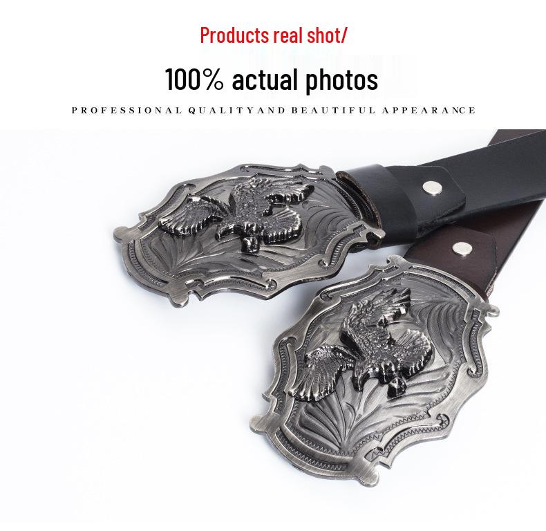 Men's Retro Punk Eagle Buckle Belt - Trendy Alloy Design