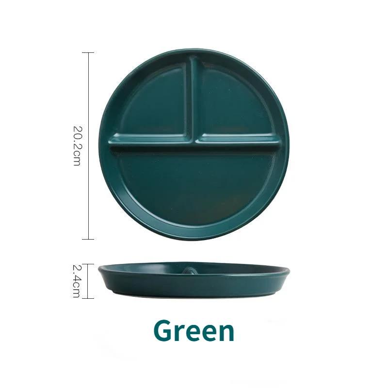 For One Person Ceramic Grid Plate Snack  Internet Celebrity Ins Children's Baby  Onion Ginger Garlic Multi-part Tray
