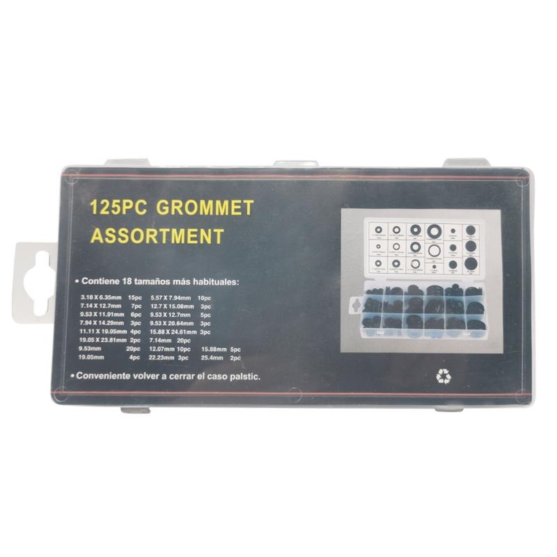 125Pcs/set Rubber Grommet Assortment Wiring Gasket Kit Rubber Grommet Eyelet Rings Gasket Assortment for Plumbing