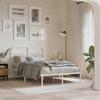 Metal Bed Frame with Headboard White 120 x 190 cm