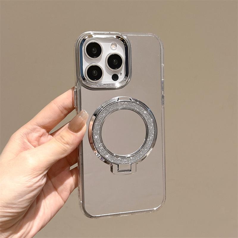 

Glitter Stand Makeup Mirror Protective Case for iPhone 17 Pro/16PM/15P - Anti-Fall, Women s 11 Pro Max