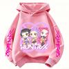 New cartoon hooded sweatshirt, suitable for both men and women, warm purple children's top, fashionable casual children's