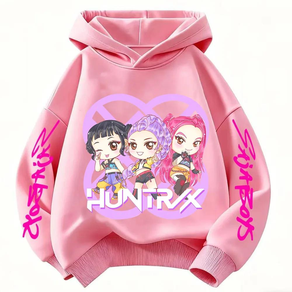 New cartoon hooded sweatshirt, suitable for both men and women, warm purple children's top, fashionable casual children's