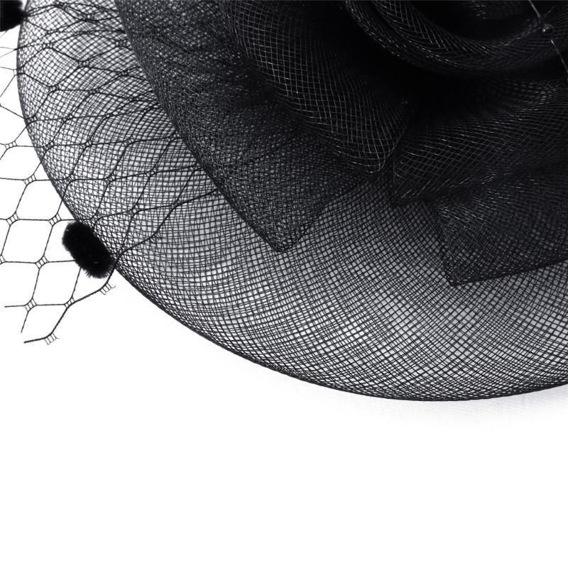 Fashionable Mesh Veil Headpiece Comfortable Hair Accessory Hat Clip Headwear for Themed Parties Weddings Daily Wear