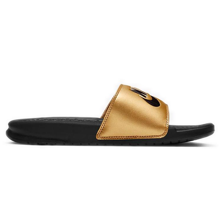 Nike Jdi Benassi Slide Black Metallic Gold Women's 343881-014