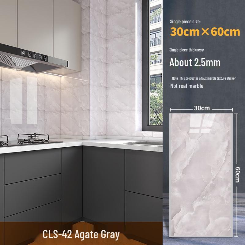 Wasserdichter Marmor Fliesenaufkleber: Selbstkleidende, schimmelresistente PVC-Wandverkleidung für Küchen & Bäder