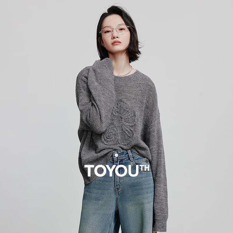 

Chuyu Women s 3D Floral Mohair Blend Knit Sweater S