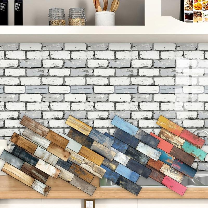 10pack Auto Adhesive 3D Brick Texture Wallpaper Waterproof PVC Decals For Backsplash And Feature Walls