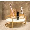 Vassoio in Vetro Marmorizzato Metallico Set da 2 Pezzi Scaffale Decorativo Portaoggetti Organizer da Scrivania Scaffale per Cosmetici Espositore Scaffali per Bagno