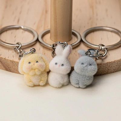 Cute Cartoon Animal Key Chains Small Koala Rabbit Frog Metal Key Ring Funny Keychains for Children