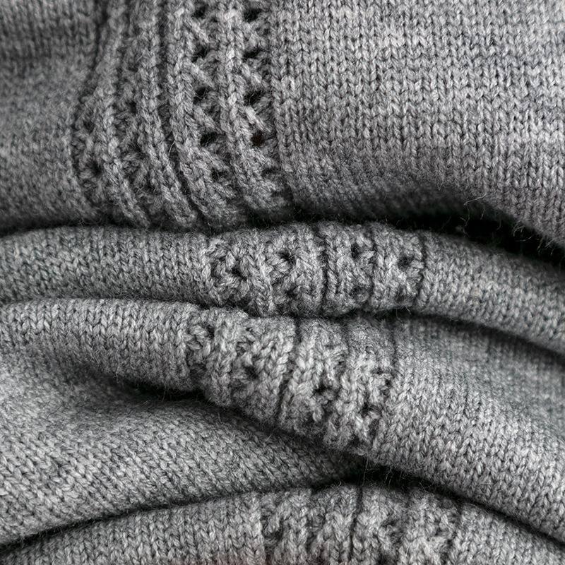 Women's Autumn And Winter Fashion Suit Casual Solid Color Loose Knit Half High Neck Sweater Two Piece Set