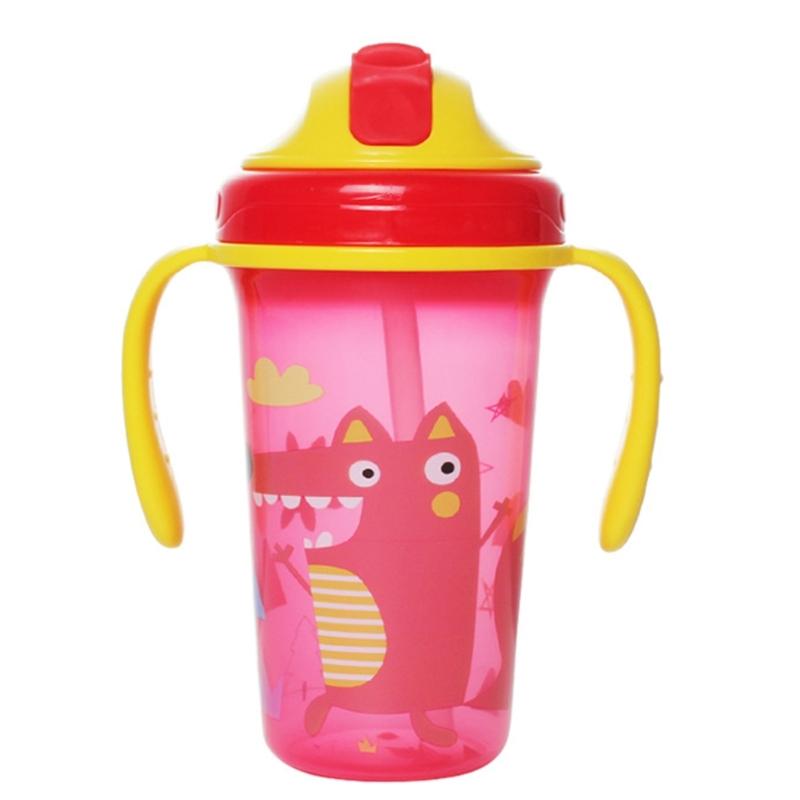 Twin Handle Baby Water Bottle Large Capacity Safe Training Drink Cup for Infants Learning To Drink Independently