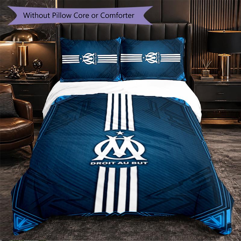 Olympique Lyonnais FC Themed Bedding 3Pcs Duvet Cover Set Decorative Bed Linen For Teen Room Home Decoration