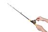 VILTAGE Ice Fishing Rod Set, Compact Rod, Double-Axis Reel, 100cm, for Ice Fishing, Brakuri, Saltwater, with Rod Case (Gold)