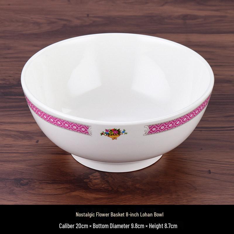 Hong Kong Style Vintage Ceramic Tableware: Fish Plate, Kway Teow Dish, Noodle Soup Bowl, Rice Bowl.