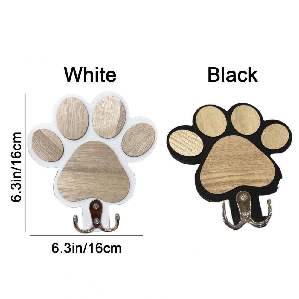 2Pcs Wall Mounted Wooden Paw Print Wall Hook Non-slip Cat Claw Coat Hooks  Bedroom
