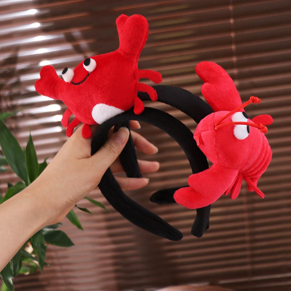 Wash Face Performance Prop Plush Crab Hair Hoop Cartoon Headdress Lobster Headband Female Headwear