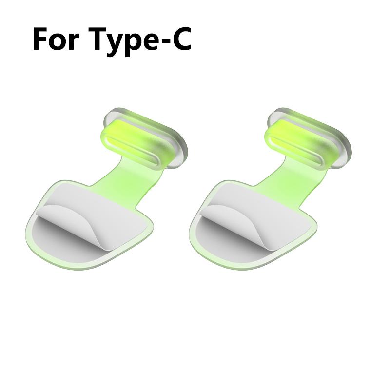 

2 шт. Светящаяся заглушка для защиты от пыли для телефона, Силиконовая заглушка для порта зарядки против потери, Водонепроницаемая и пыленепроницаемая заглушка для порта питания телефона, Подходит для iPhone и Type-C For Type-C