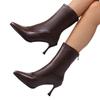 Size 34 pointed high-heeled fashion boots winter thin large-size thin-heeled Martin boots women