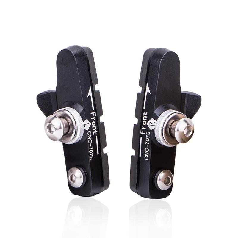 ZTTO Road Bike Caliper Brake Pads Replaceable Rubber CNC Aluminum Shell 1Pair Block Lightweight Braking Shoes For Carbon Part