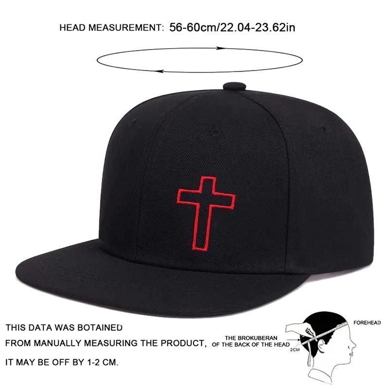Unisex Cross Embroidery Hip-hop Hats Spring Autumn Outdoor Adjustable Casual Baseball Caps Sunscreen Hat