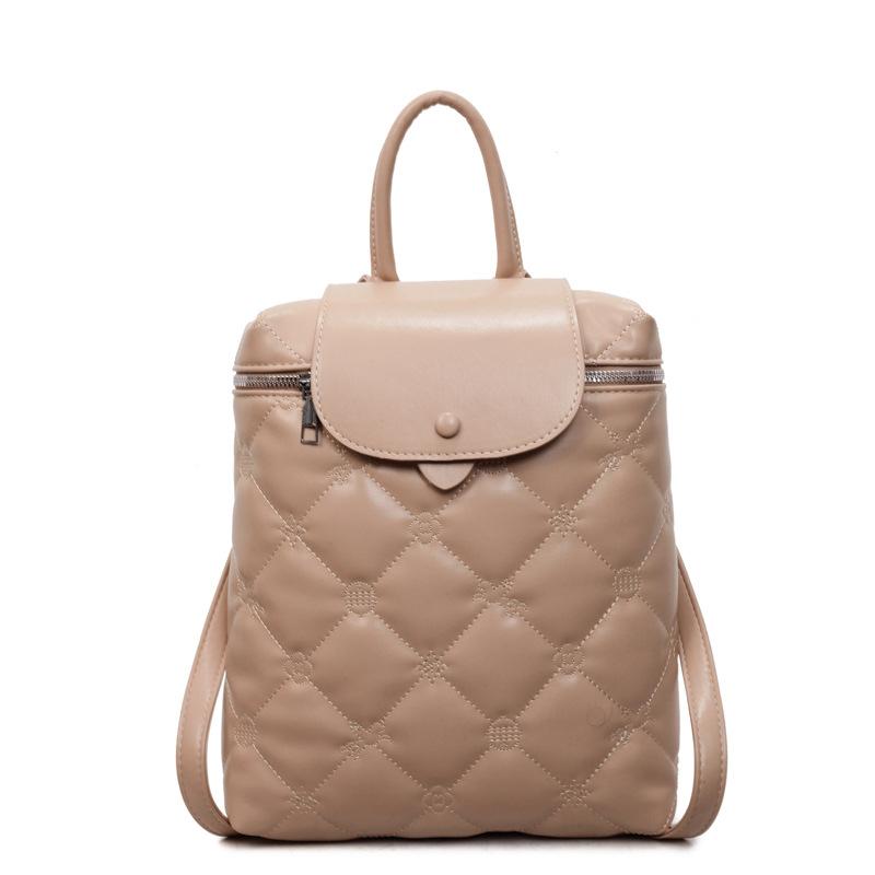 Fashionable Diamond-shaped Backpack, Embossed, Simple and Stylish Backpack, Large-capacity Hand-held Commuter Bag